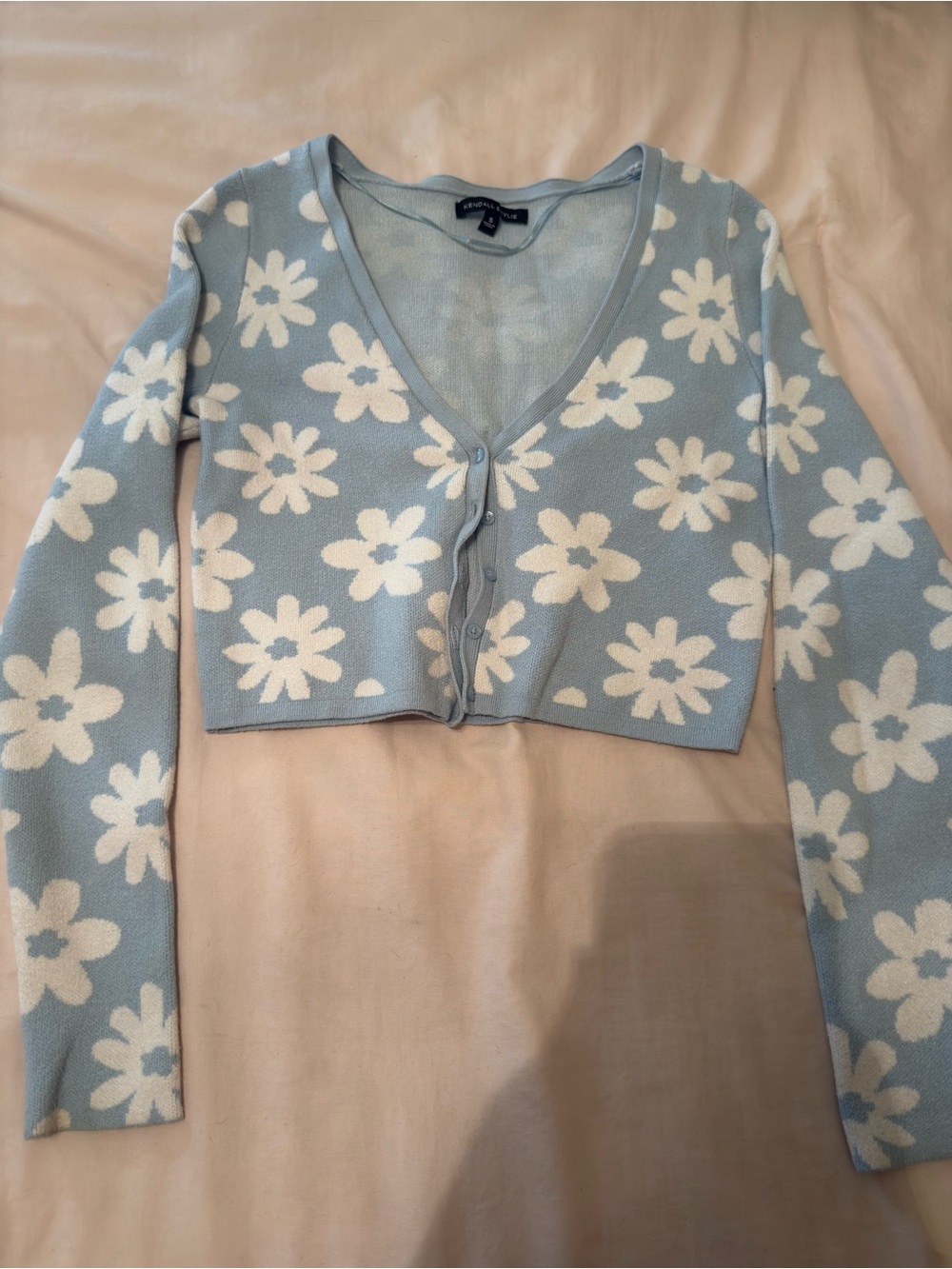 Kendall & Kylie Soft Light Blue Knit Top